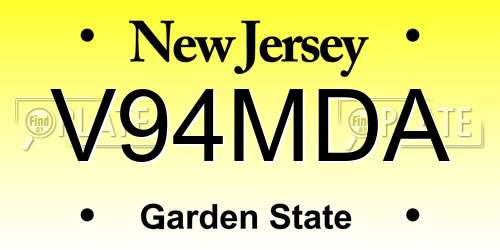 V94MDA New Jersey License Plate