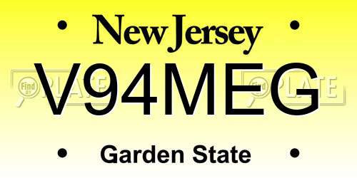 V94MEG New Jersey License Plate