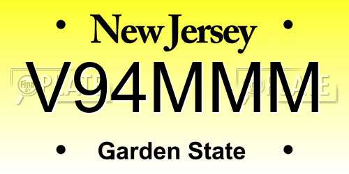 V94MMM New Jersey License Plate