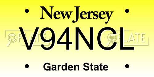 V94NCL New Jersey License Plate