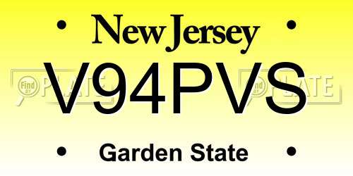 V94PVS New Jersey License Plate