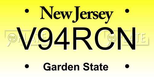 V94RCN New Jersey License Plate