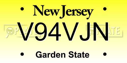 V94VJN New Jersey License Plate