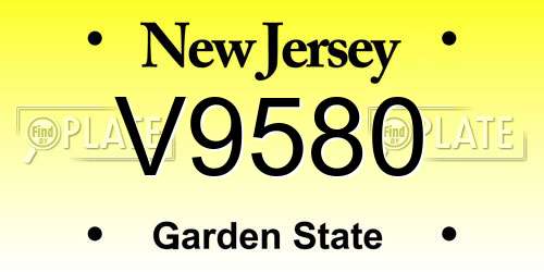 V9580 New Jersey License Plate
