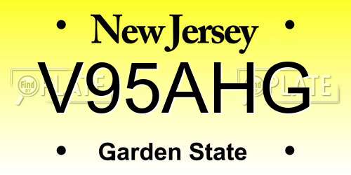 V95AHG New Jersey License Plate