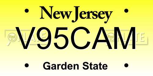 V95CAM New Jersey License Plate