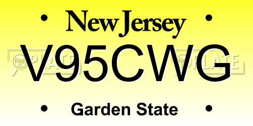 V95CWG New Jersey License Plate