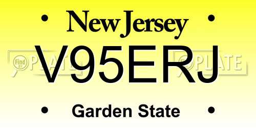 V95ERJ New Jersey License Plate