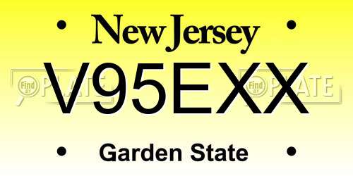 V95EXX New Jersey License Plate