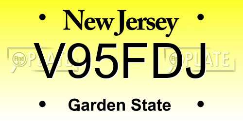 V95FDJ New Jersey License Plate