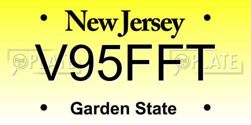 V95FFT New Jersey License Plate