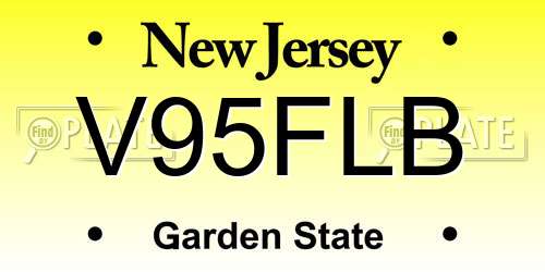 V95FLB New Jersey License Plate
