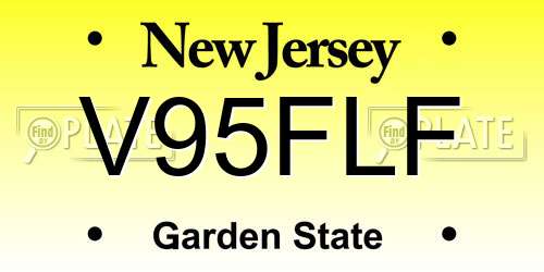 V95FLF New Jersey License Plate