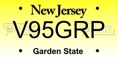 V95GRP New Jersey License Plate