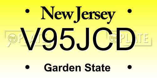V95JCD New Jersey License Plate
