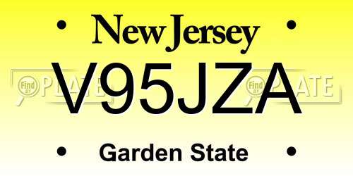 V95JZA New Jersey License Plate