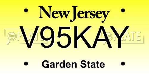 V95KAY New Jersey License Plate