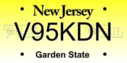 V95KDN New Jersey License Plate