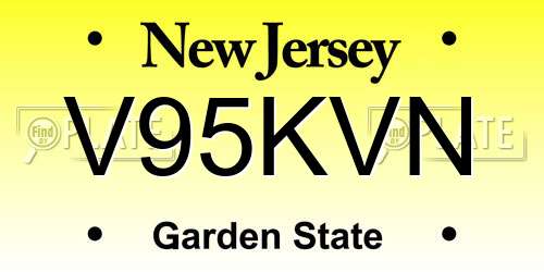 V95KVN New Jersey License Plate