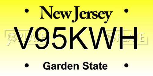 V95KWH New Jersey License Plate