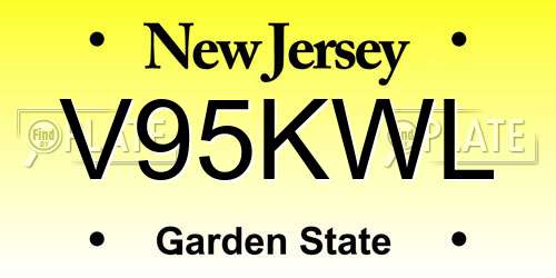 V95KWL New Jersey License Plate