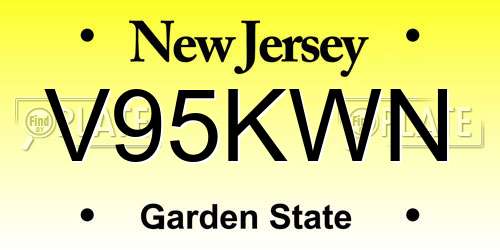 V95KWN New Jersey License Plate