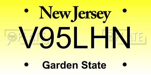 V95LHN New Jersey License Plate