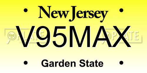 V95MAX New Jersey License Plate