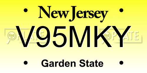V95MKY New Jersey License Plate