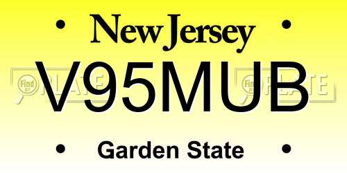V95MUB New Jersey License Plate