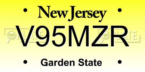 V95MZR New Jersey License Plate