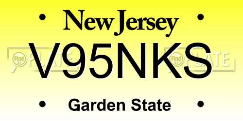 V95NKS New Jersey License Plate