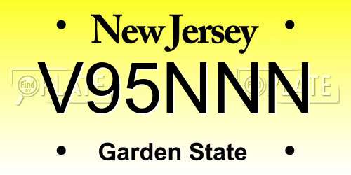 V95NNN New Jersey License Plate
