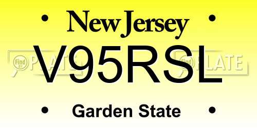V95RSL New Jersey License Plate