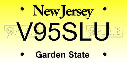 V95SLU New Jersey License Plate
