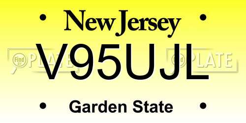V95UJL New Jersey License Plate