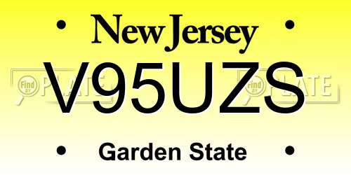 V95UZS New Jersey License Plate