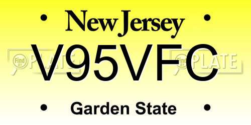 V95VFC New Jersey License Plate