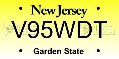 V95WDT New Jersey License Plate