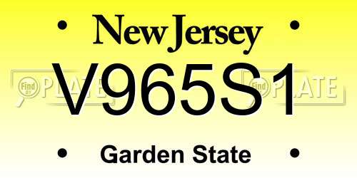 V965S1 New Jersey License Plate