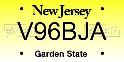 V96BJA New Jersey License Plate