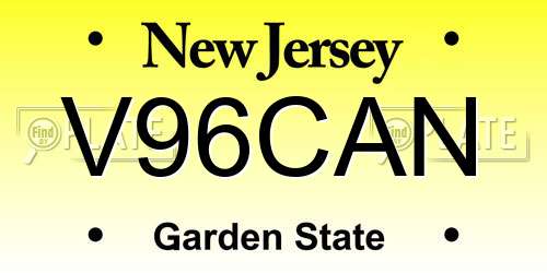 V96CAN New Jersey License Plate