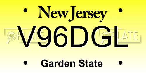 V96DGL New Jersey License Plate