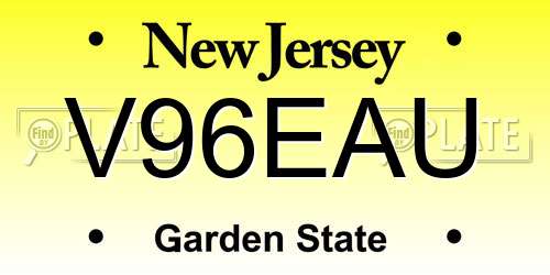 V96EAU New Jersey License Plate