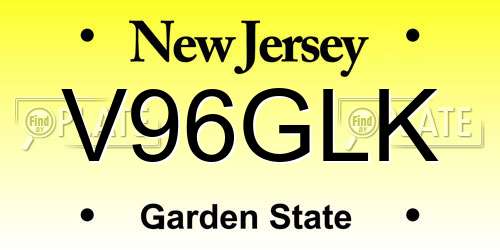 V96GLK New Jersey License Plate