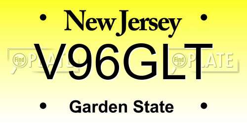 V96GLT New Jersey License Plate