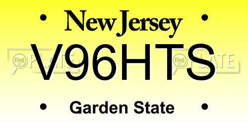 V96HTS New Jersey License Plate