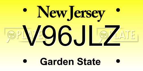 V96JLZ New Jersey License Plate