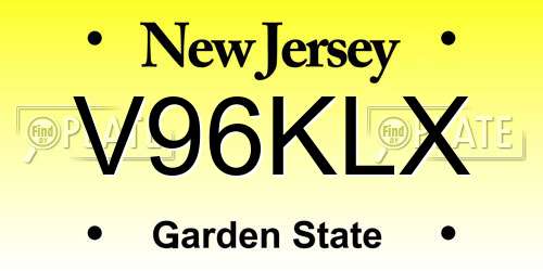 V96KLX New Jersey License Plate