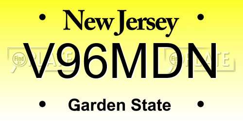 V96MDN New Jersey License Plate
